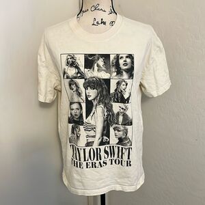 Taylor Swift The Eras Tour Cream Graphic Shirt Music Concert Festival Casual